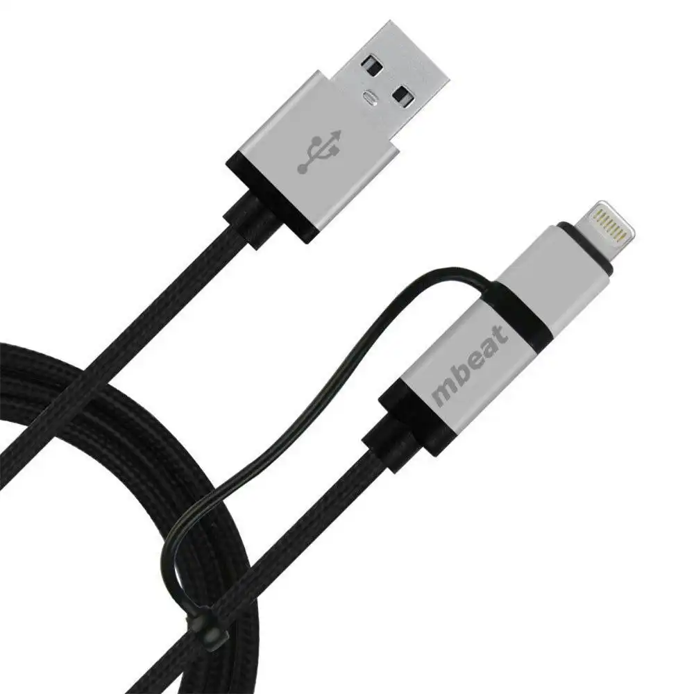 mBeat 1m Lightning to USB Cable/Micro USB Data for iPhone MFI-Certified/Android