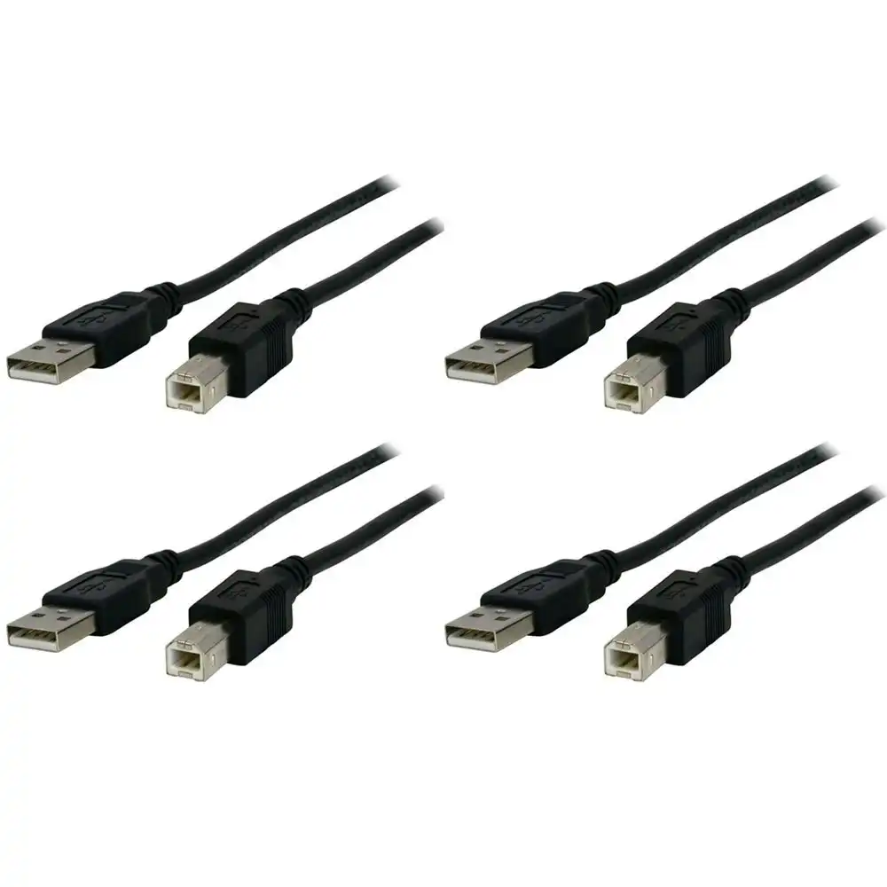 4PK PRO.2 USB 2.0 Type A Male to B Plug 2m Cable/Lead Cord for Computer Printer