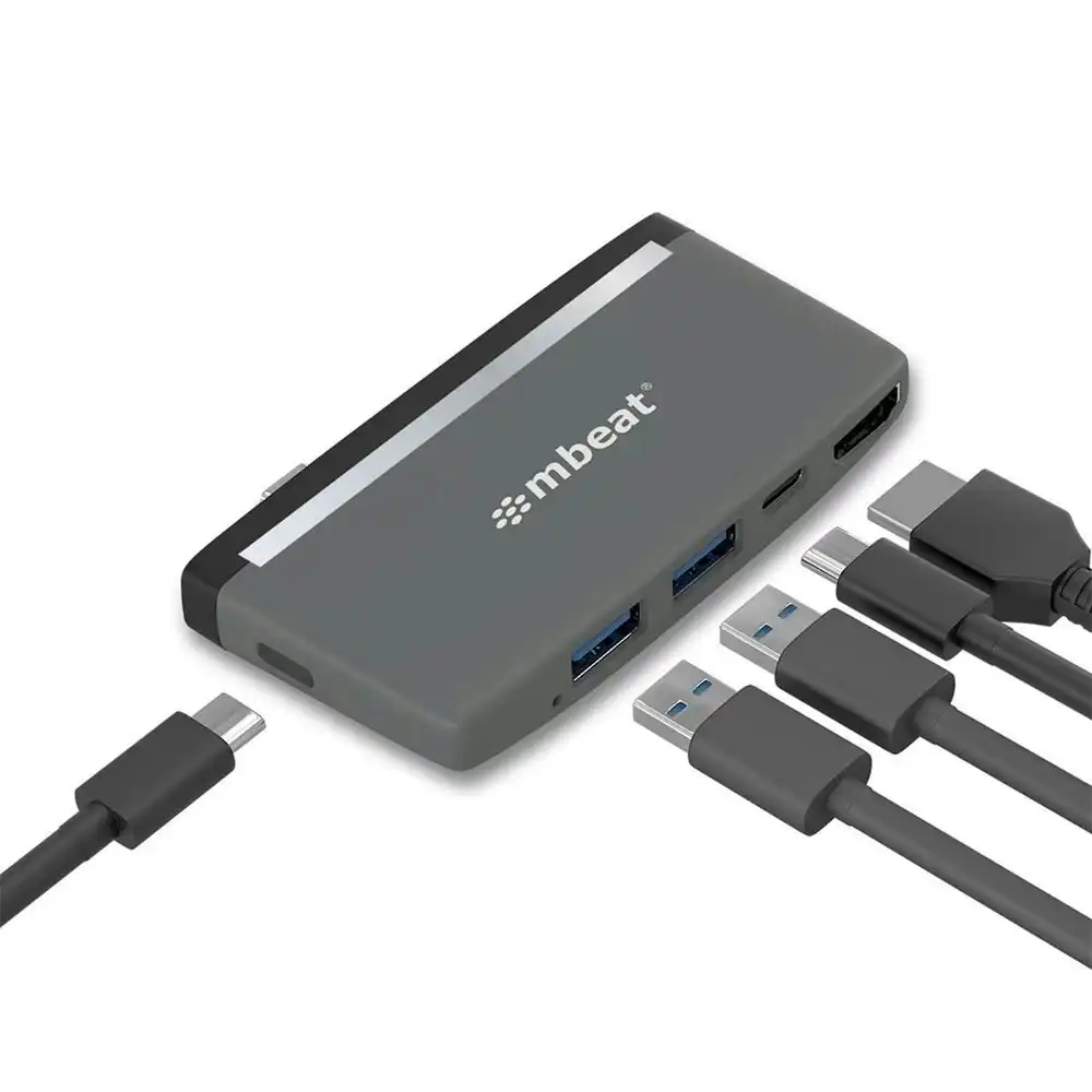 mBeat Essential Pro UCH 59 Hub Adapter USB-C to USB-A HDMI f/ MacBooks/Laptops