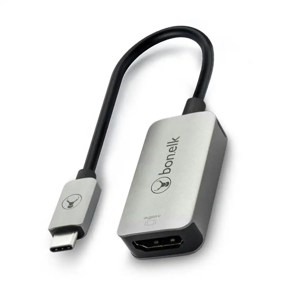 Bonelk USB-C to HDMI 4K 60Hz Ultra HD Adapter for Computer/Laptop Tablet PC Grey