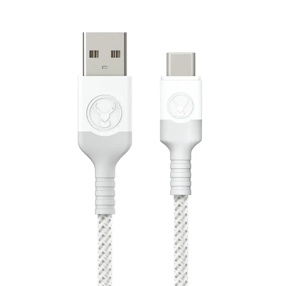 Bonelk USB-A to USB-C 1.2M Charge/Sync Braided Cable For Phones/Hubs/PC White