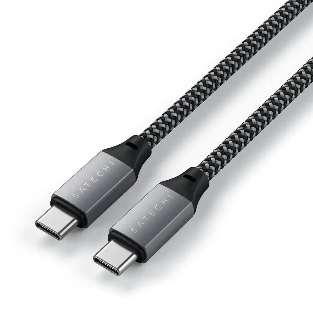 Satechi USB-C to USB-C 25cm Braided Short Charging Cable For Phones/MacBook Grey