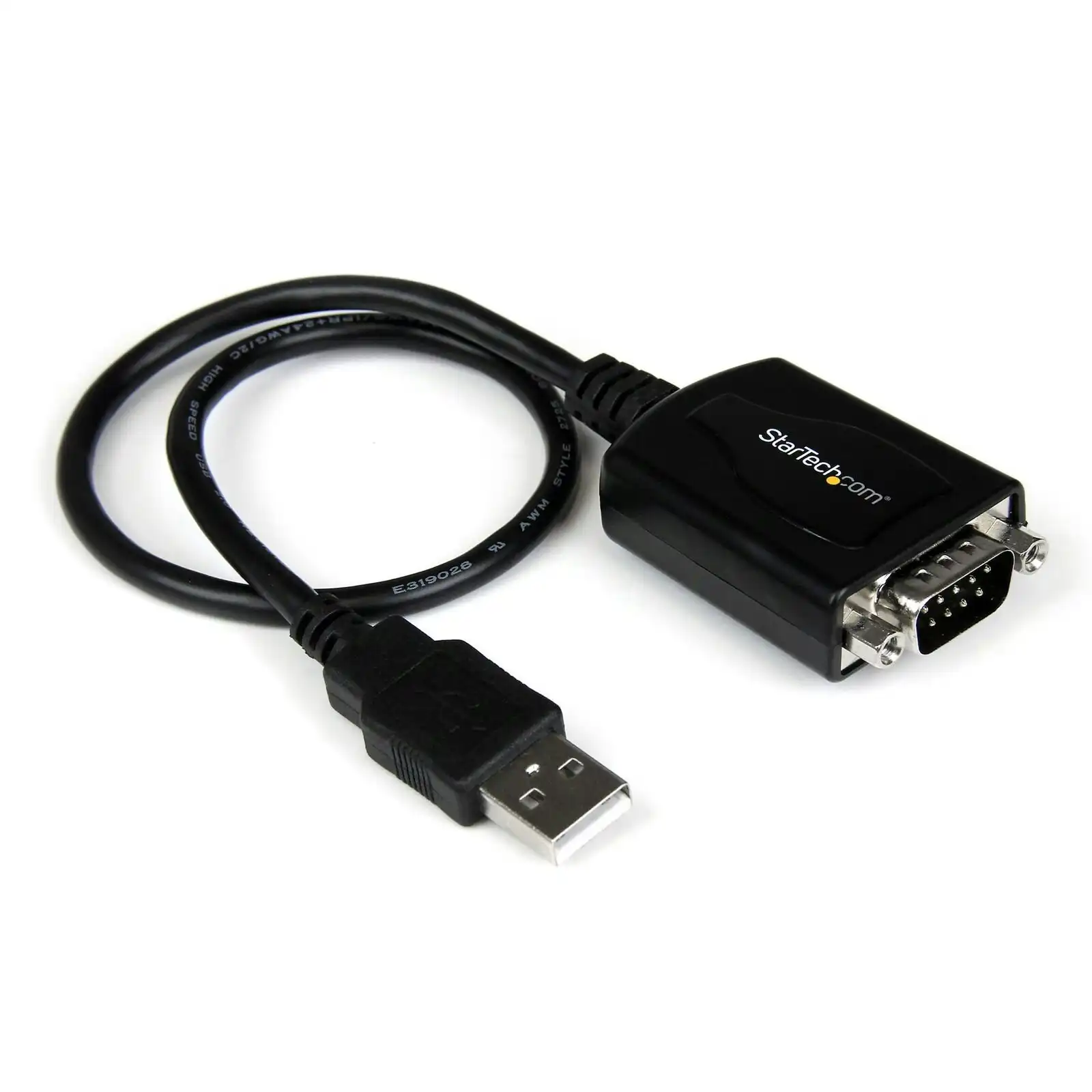 Star Tech 1ft USB to RS232 Serial DB9 Adapter Cable w/ COM Retention f/ Computer