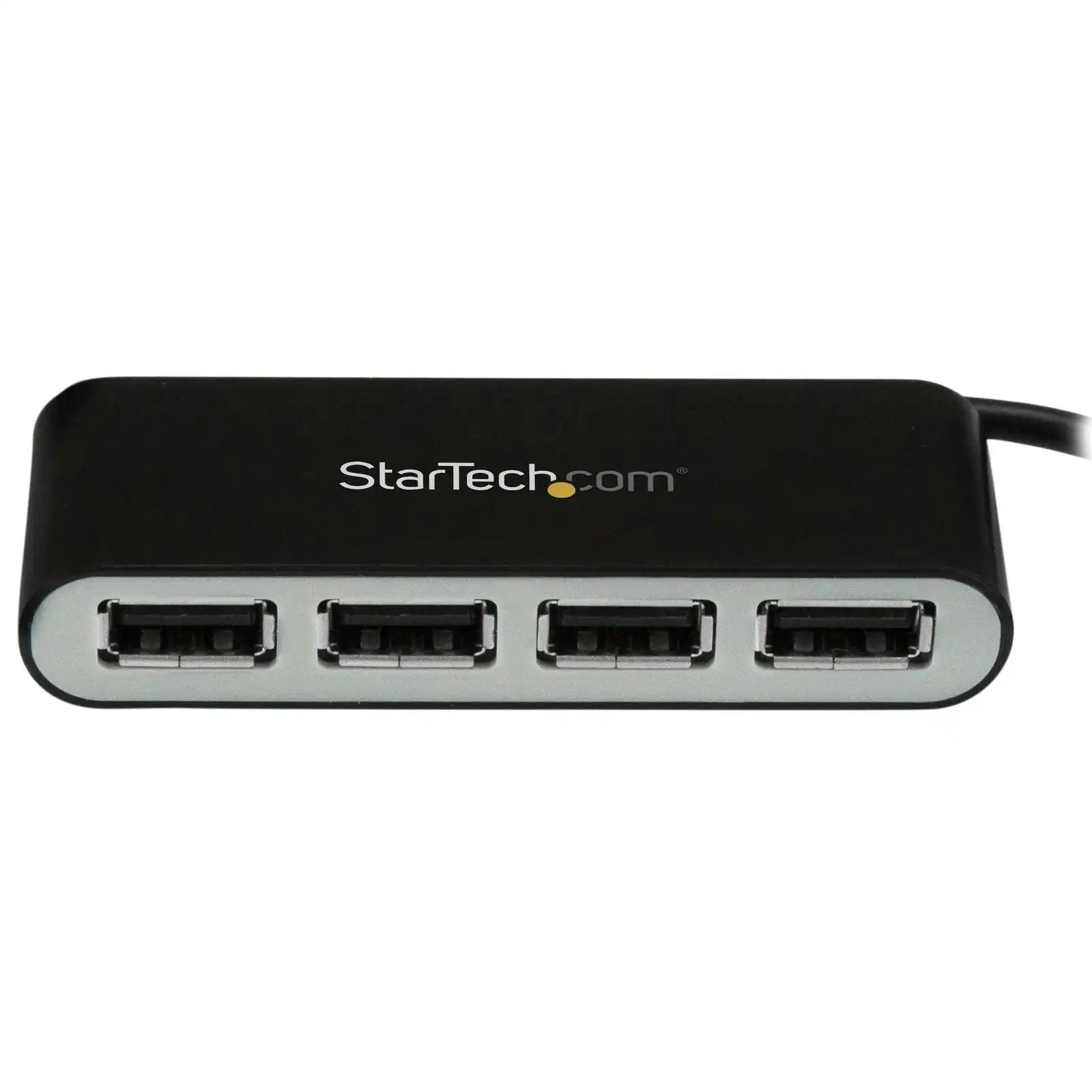Star Tech 4-Port Portable USB 2.0 Hub w/ Built-in Cable For PC/Laptop BLK & SLV