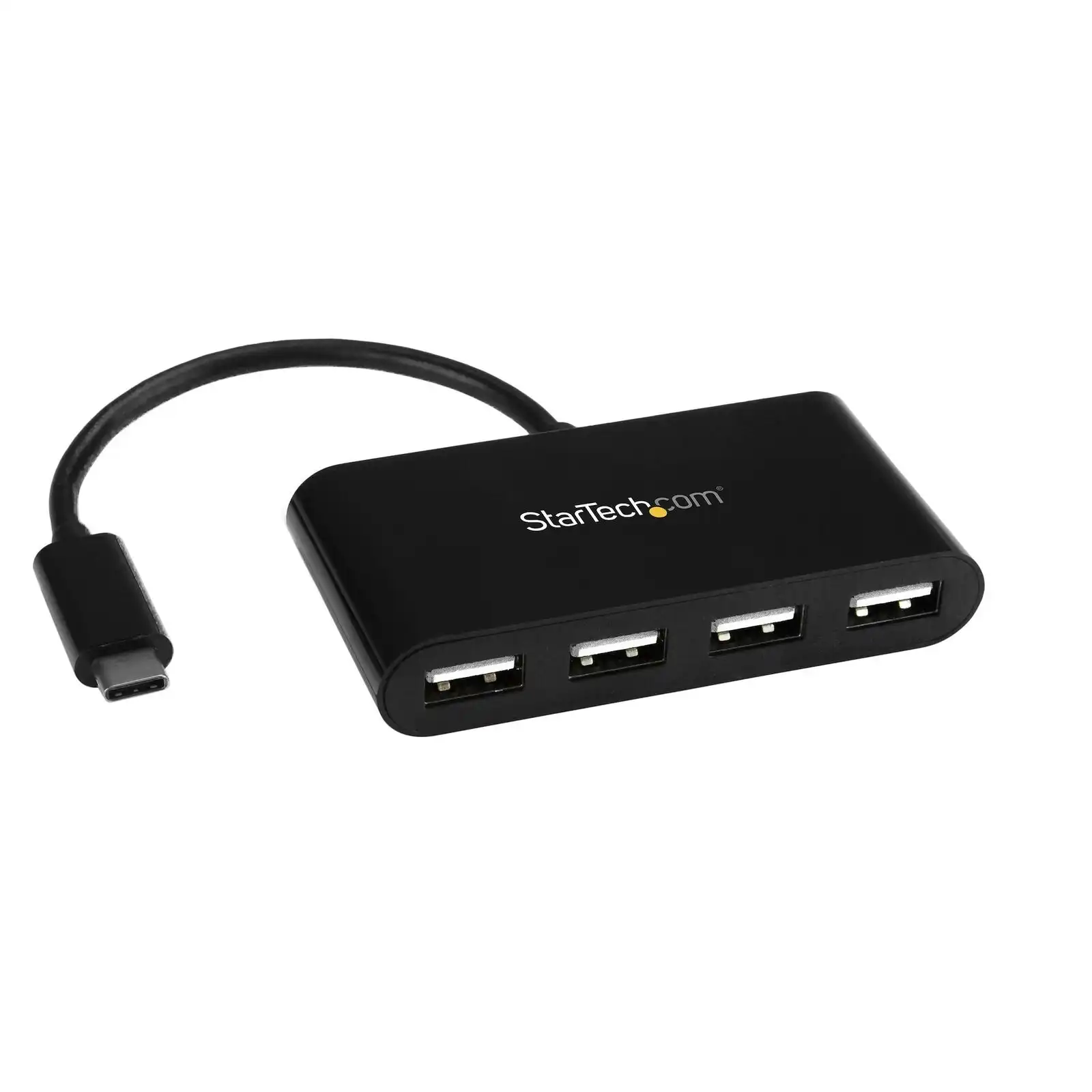 Star Tech 4-Port USB-C to 4x USB-A /USB 2.0 Mini Hub For PC/Laptop 480Mbps BLK