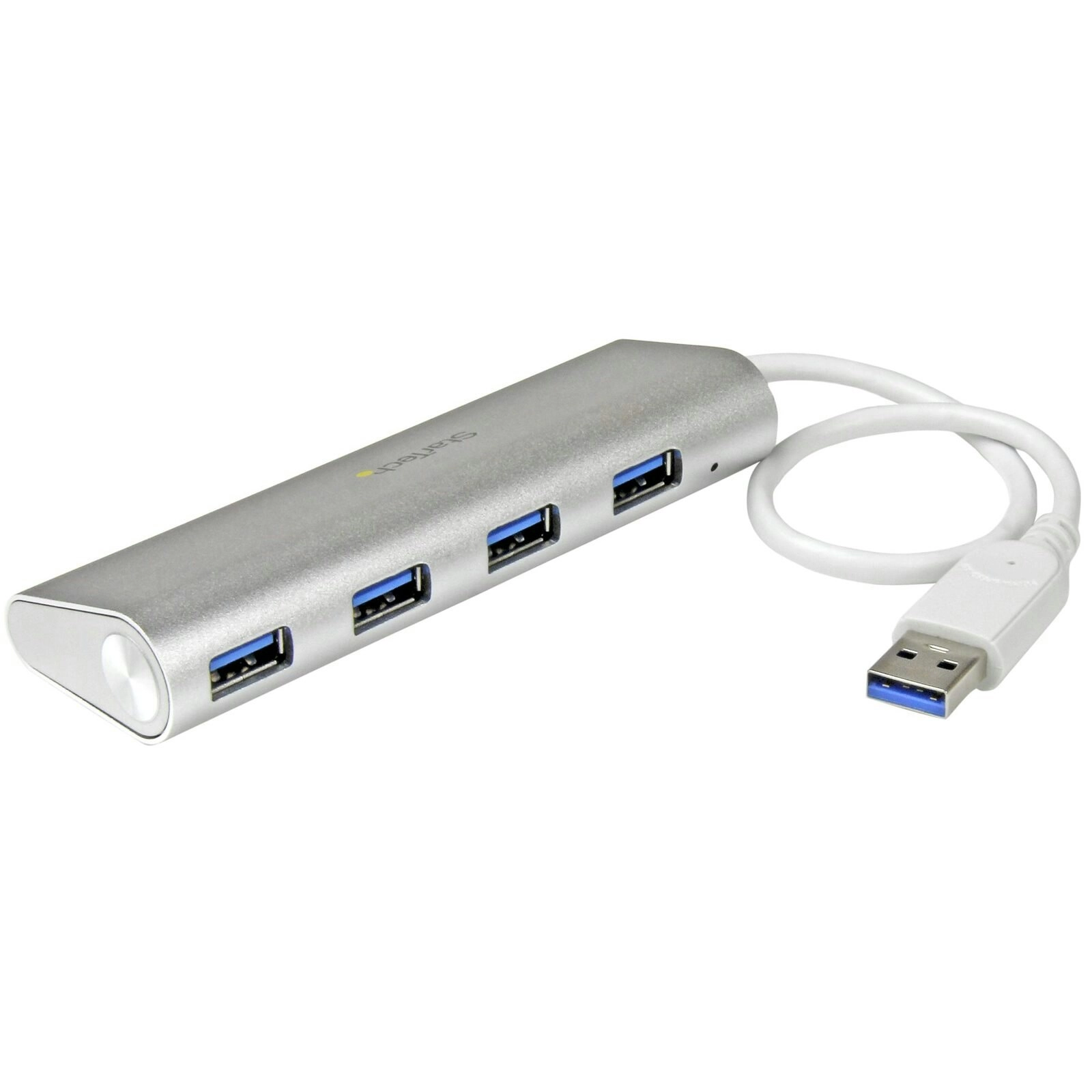 Star Tech 4-Port Portable USB 3.0 Hub 5Gbps For Mac/Windows/ChromeOs SLV & WHT