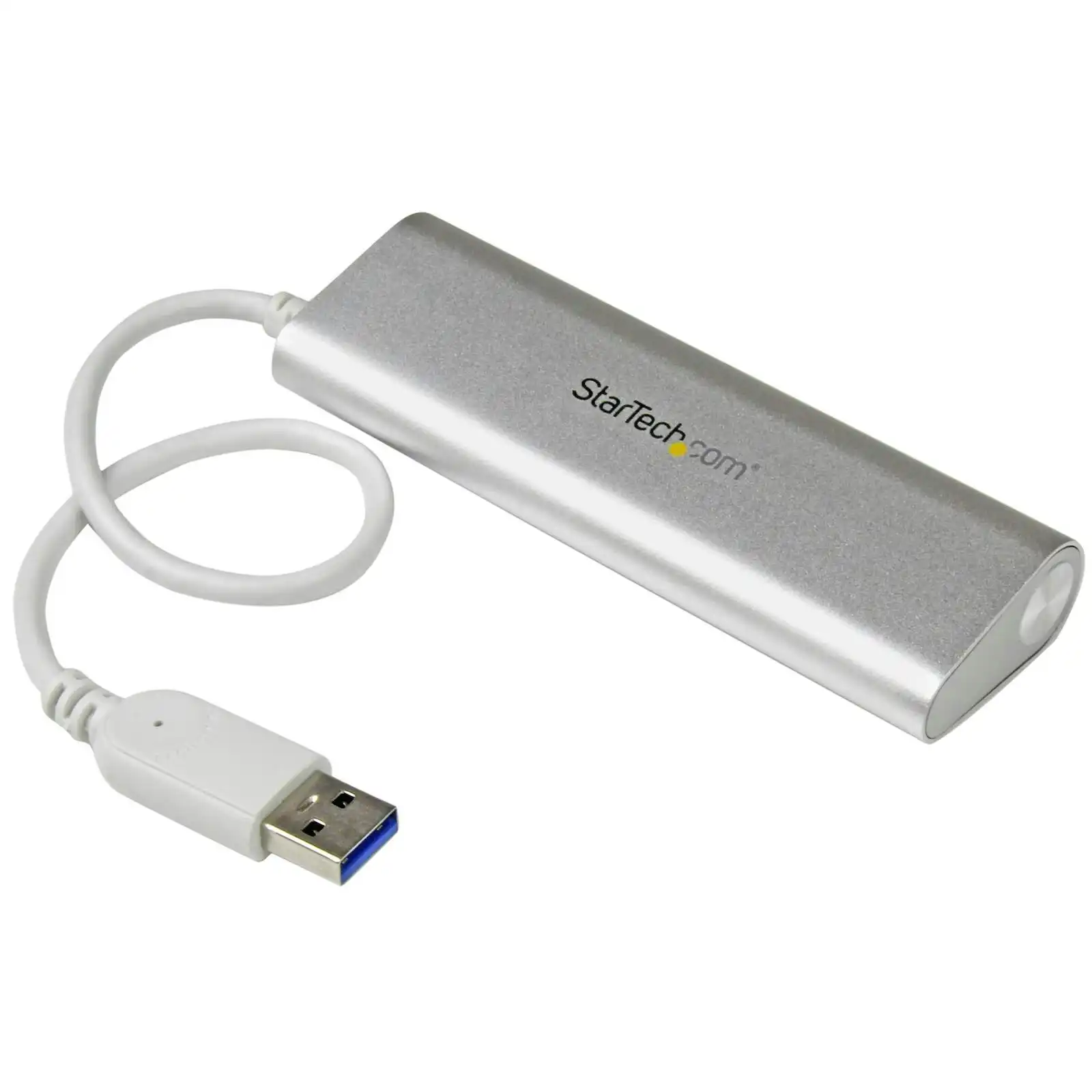 Star Tech 4-Port Portable USB 3.0 Hub 5Gbps For Mac/Windows/ChromeOs SLV & WHT