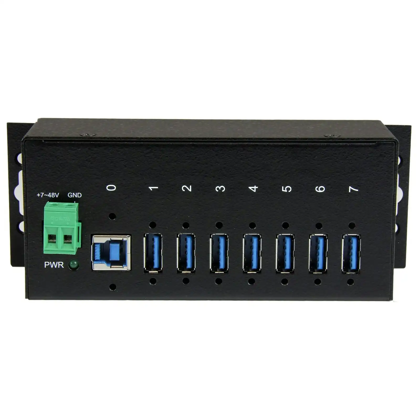 Star Tech 7 Port 5Gbps USB 3.0 Industrial Metal Hub w/ ESD/350W Surge Protection