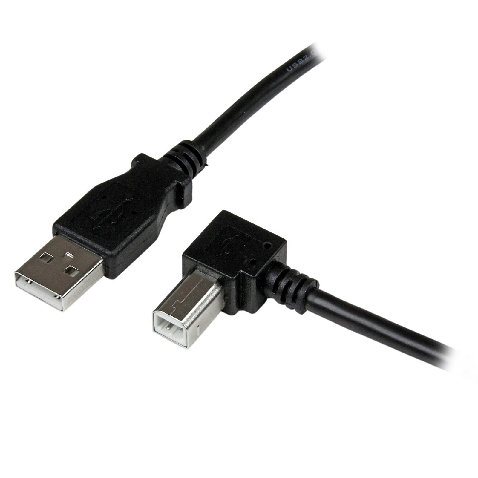 Star Tech 1m USB 2.0 A Straight To Right Angle B Cable Male To Male 480Mbps BLK