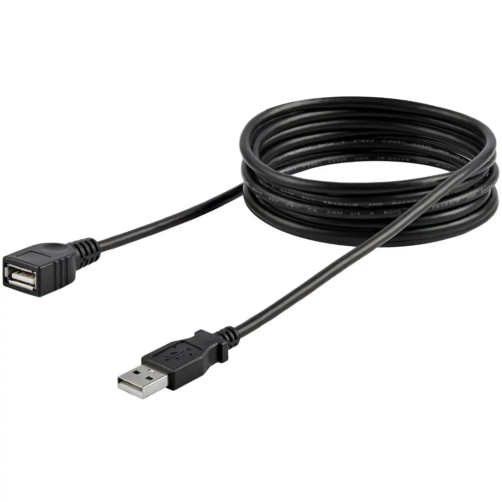 Star Tech 182cm USB 2.0 Extension Cable A to A - Male To Female 480Mbps Black