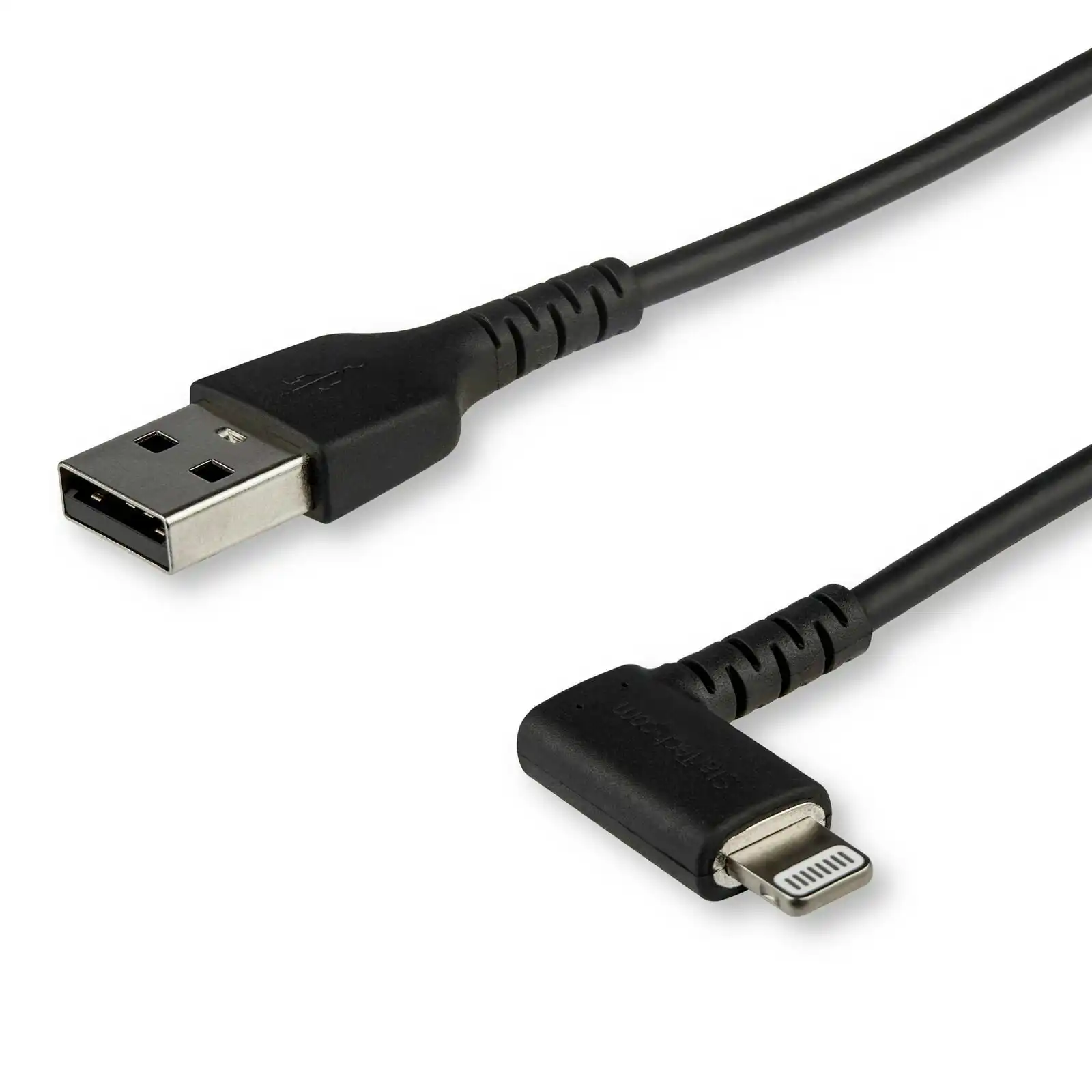 Star Tech 2m USB-A To Lightning MFI-Certified Cable 90° Angled Fiber iPhone BK
