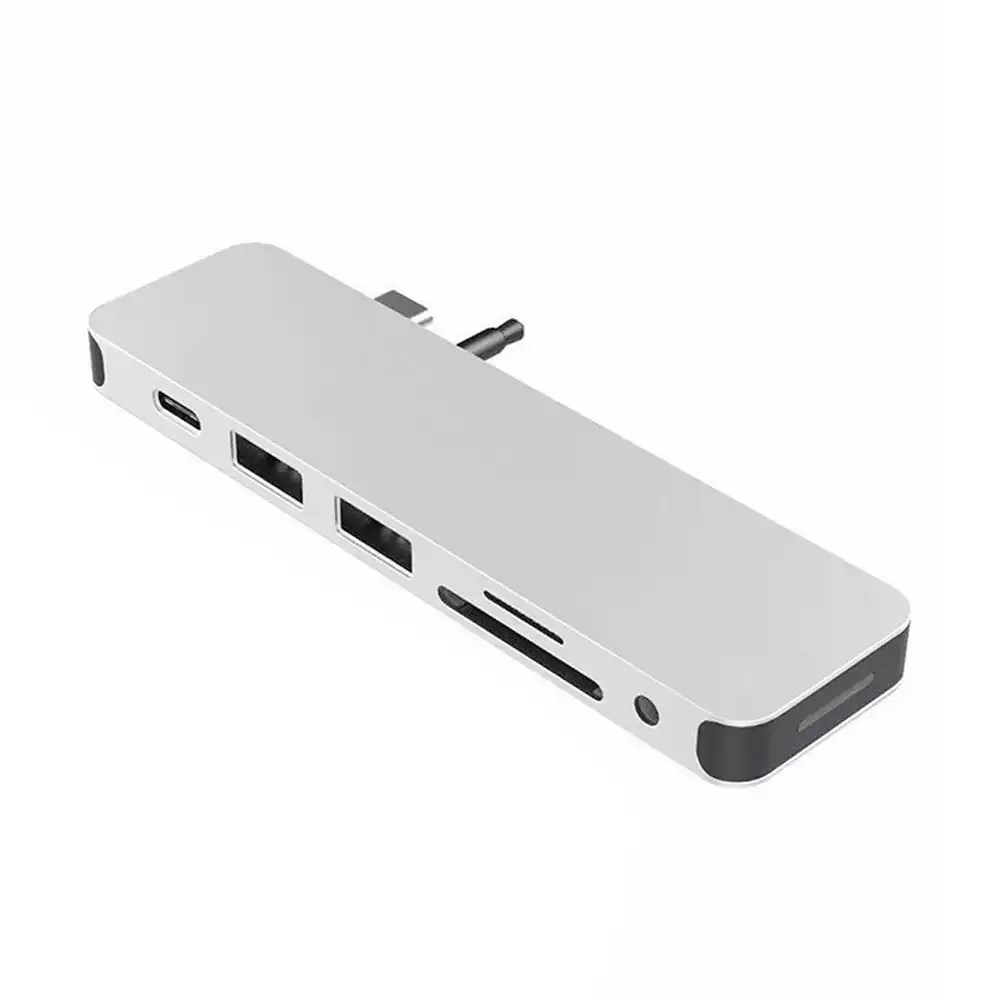 HyperDrive SOLO USB-C to HDMI/USB 3.1/3.5mm Adapter Port Hub for MacBook Silver