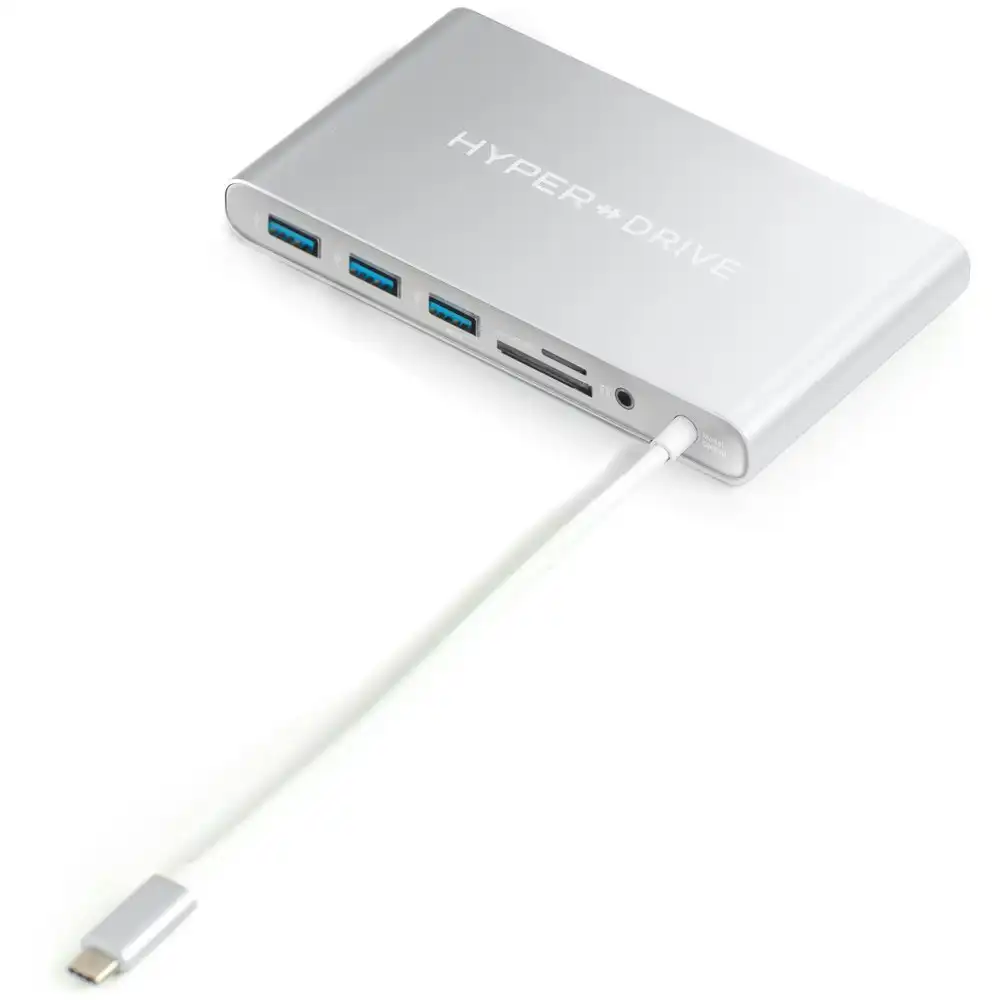 HyperDrive Ultimate 11-in-1 USB-C to HDMI/3.5mm/SD Hub for Mac/PC/Mobile Silver