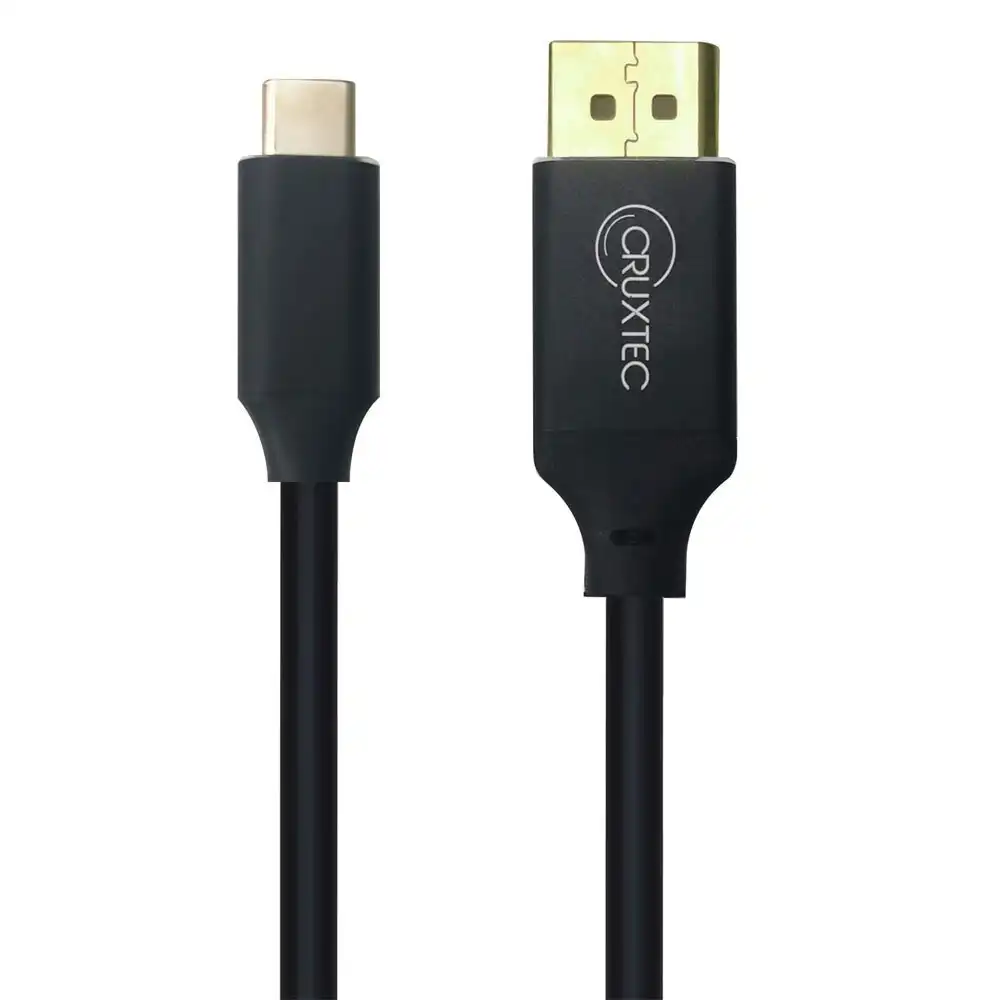 Cruxtec 4.5mm 24K Gold USB-C Male To Displayport Male Cable 2m Black 4K/60Hz