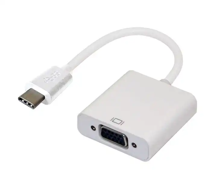 Astrotek Male Thunderbolt USB-C) To Female VGA Adapter Converter Cable Cord WHT
