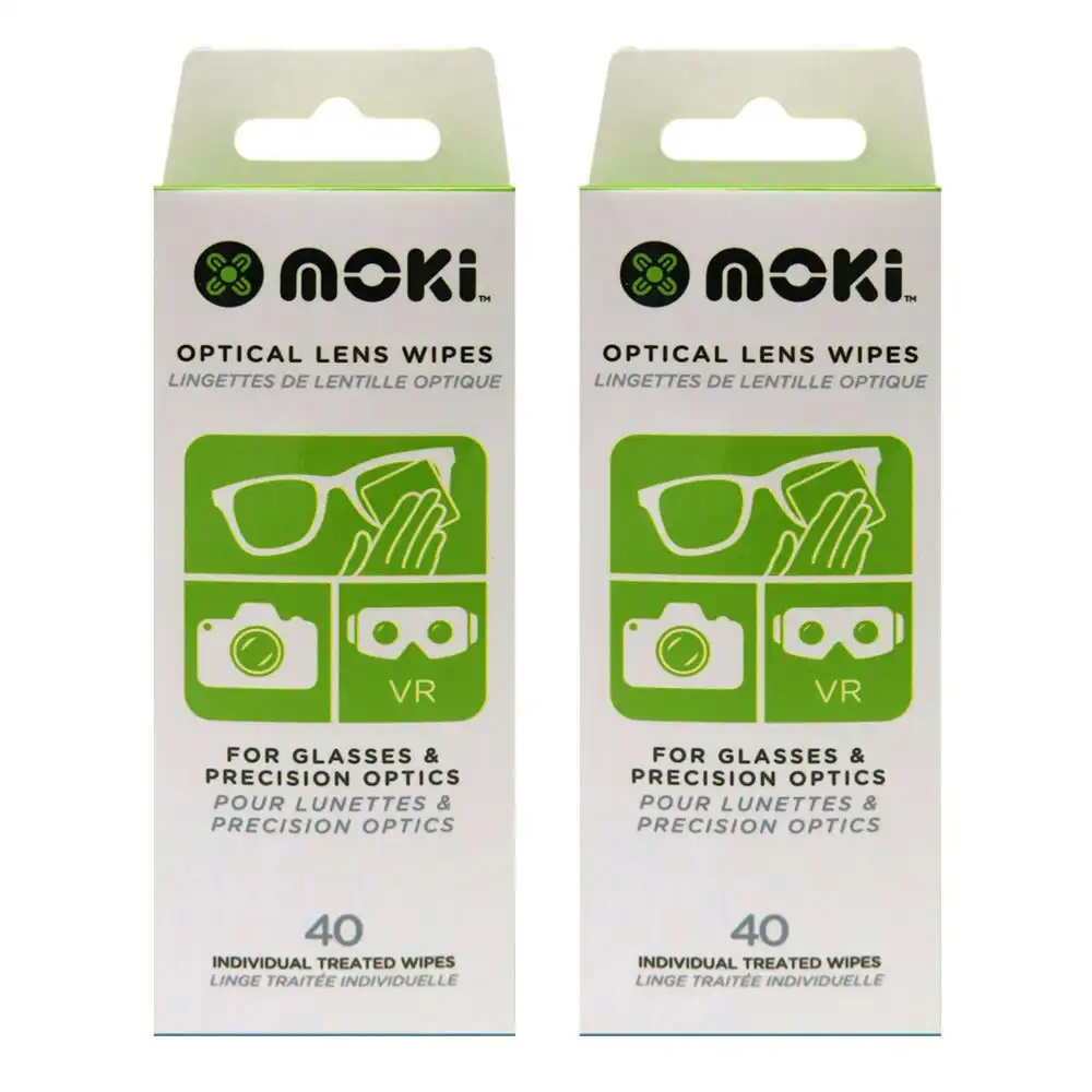 2x 40pc Moki Optical Lens Wipes Cleaner Cleaning Wet Tissue for Camera/VR/Phone