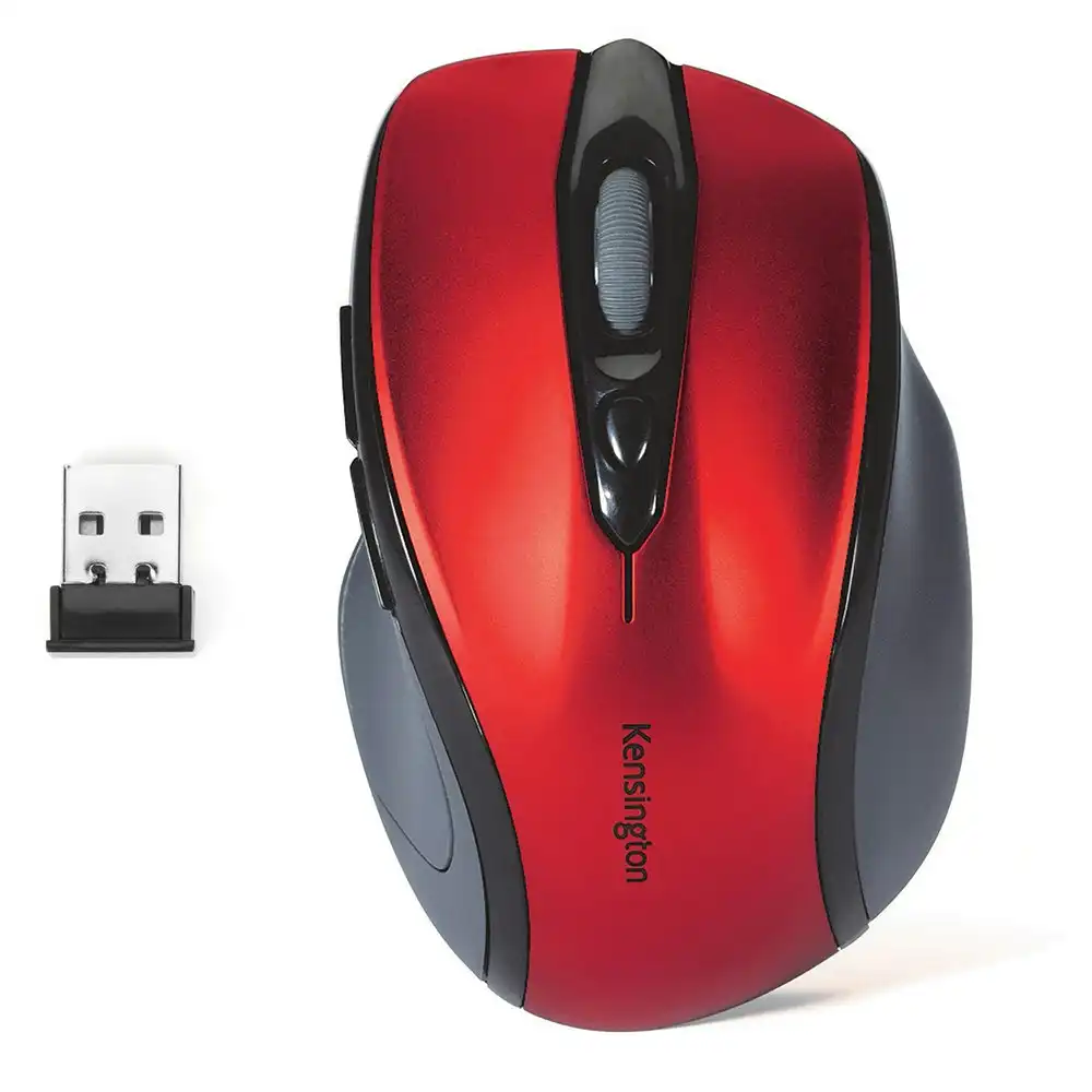 Kensington Pro Fit 2.4GHZ USB Wireless Right Handed Mouse for Mac/Windows Red