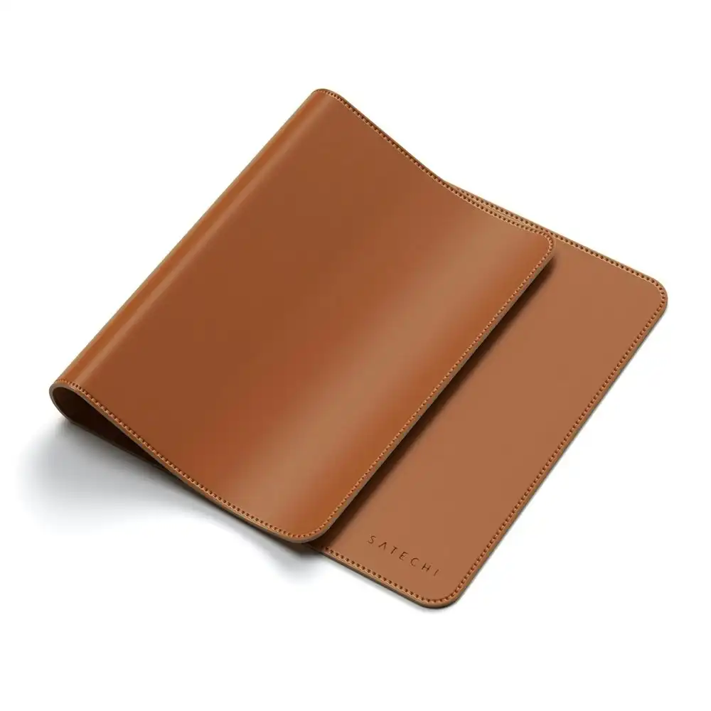 Satechi Multipurpose 58x31cm Eco Leather Deskmate Table Protector/Mouse Pad BRWN