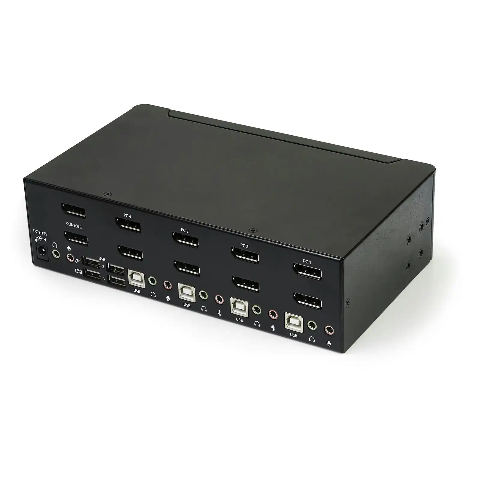 Star Tech 4-Port Dual DisplayPort KVM Switch w/ USB 2.0/Audio For Windows/Mac