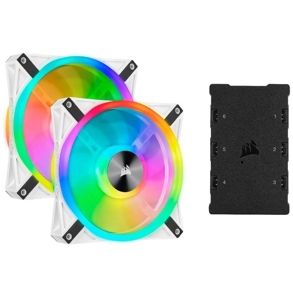 2PK Corsair iCUE QL140 RGB 140mm PWM 1250 RPM Cooling Fans f/ Gaming PC Case WHT