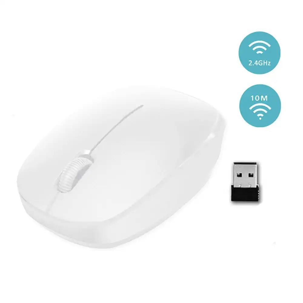 Sansai Ergonomic 2.4GHz Wireless Optical Mouse for PC/Laptop Computer/Mac White