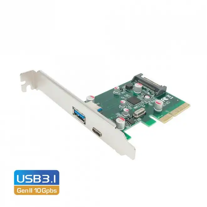 Simplecom EC312 PCI-E 2.0 x4 to 2-Port USB 3.1 Gen 2 USB-A/USB-C Card For PC
