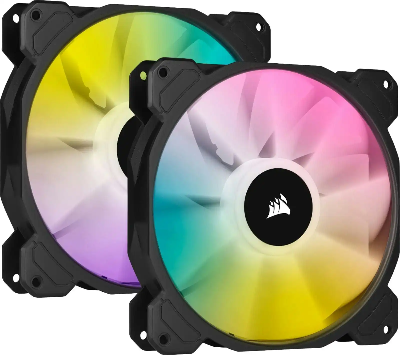 2PK Corsair iCUE SP140 RGB ELITE 140mm RGB Fan w/ AirGuide f/ Gaming PC Case BLK