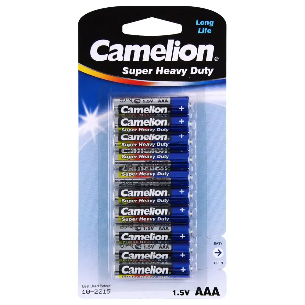 10pc Camelion Super Heavy Duty AAA Battery Pack R03P UM4 Micro Power Batteries