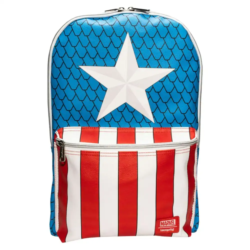 Captain America 50cm Costume Mini Backpack w/ Pin Faux Leather Adjustable