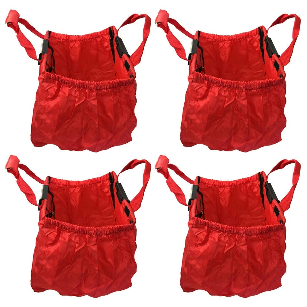 4PK Multi Purpose Clip + Carry Bag for Shopping Trolley Waterproof Compact Red