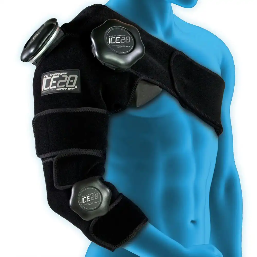 Ice20 Ice Therapy Shoulder Arm Elbow Cold Compression Wrap /Strap/Bag