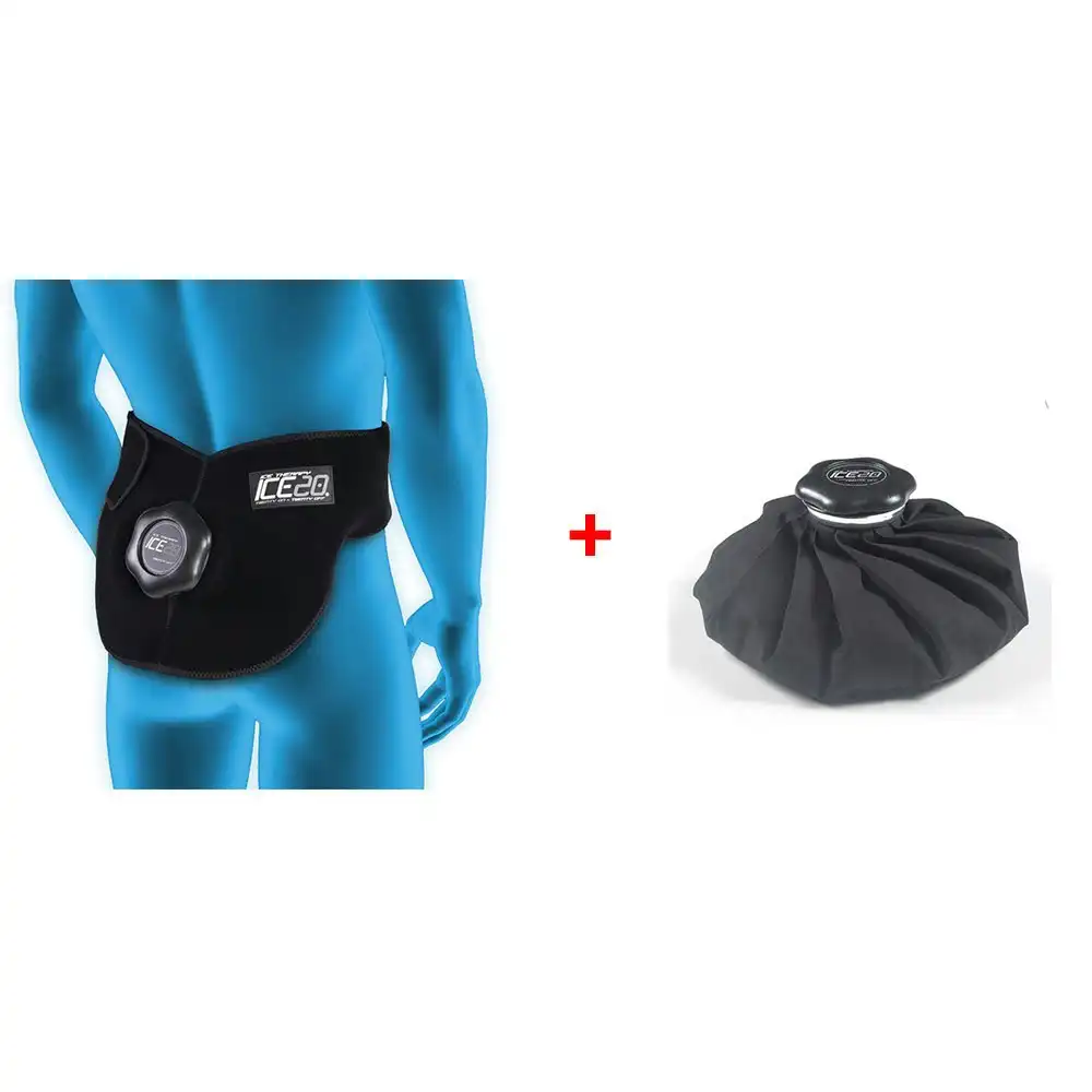 Ice20 Ice Therapy Back Hip Cold Compression Wrap  w/ 11" Ice Bag