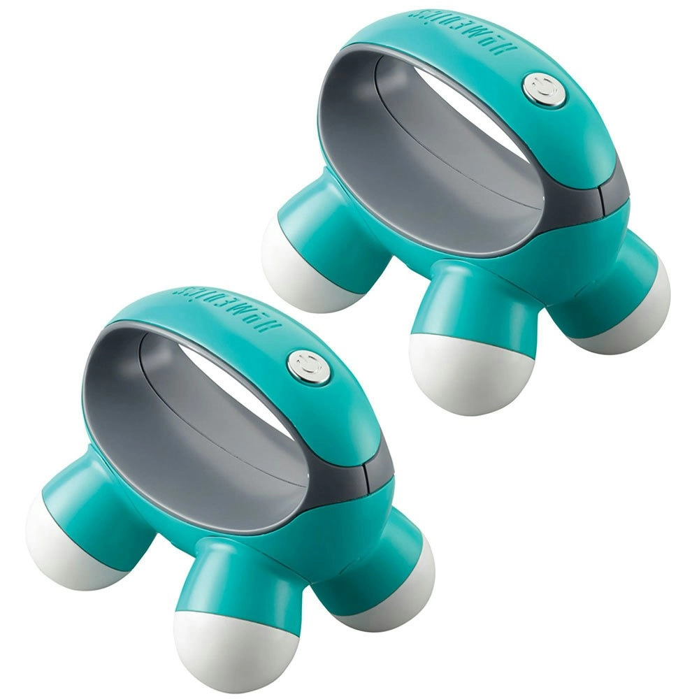 2x Homedics QuaD Portable Electric Hand Held Vibration Massager Body/Back Green