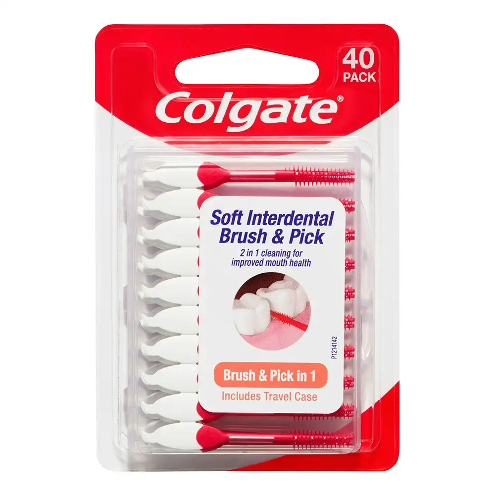 40pc Colgate Teeth Cleaning Soft Interdental Brush Floss/Toothpick Oral Care