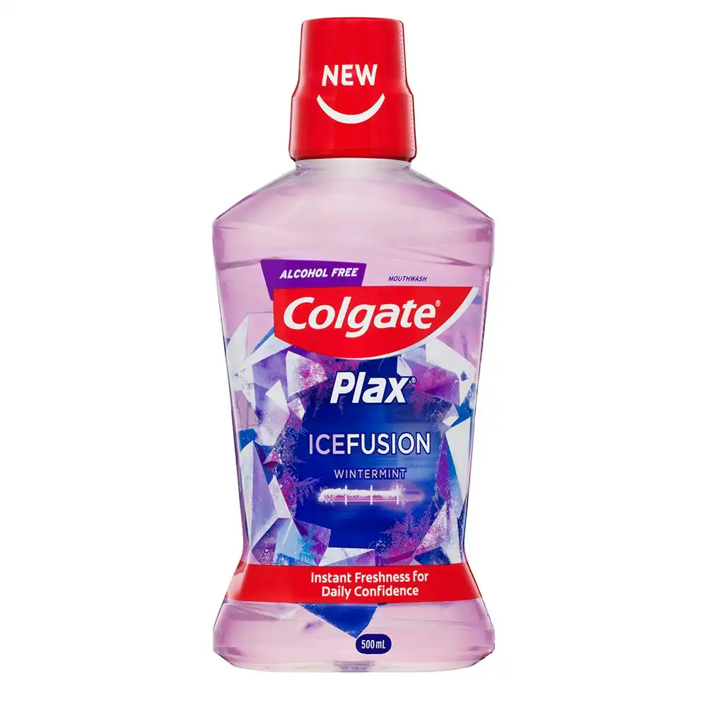 Colgate 500ml Plax IceFusion Wintermint Mouthwash Alcohol Free Oral Care