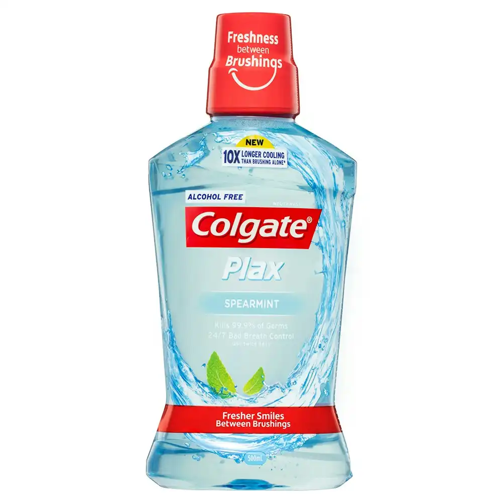 Colgate 500ml Plax Spearmint Mouthwash Alcohol Free Mouth Wash Oral Care