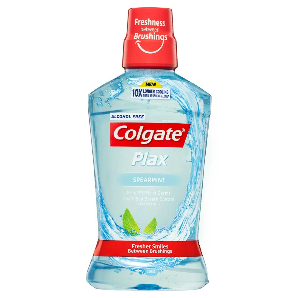 Colgate 500ml Plax Spearmint Mouthwash Alcohol Free Mouth Wash Oral Care