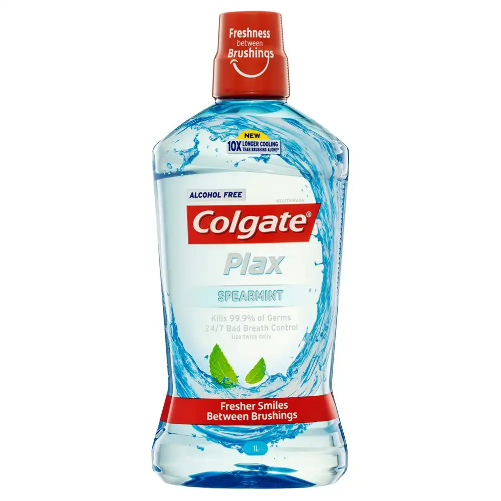 Colgate 1L Plax Alcohol Free Spearmint Mouthwash/Mouth Wash Oral Care
