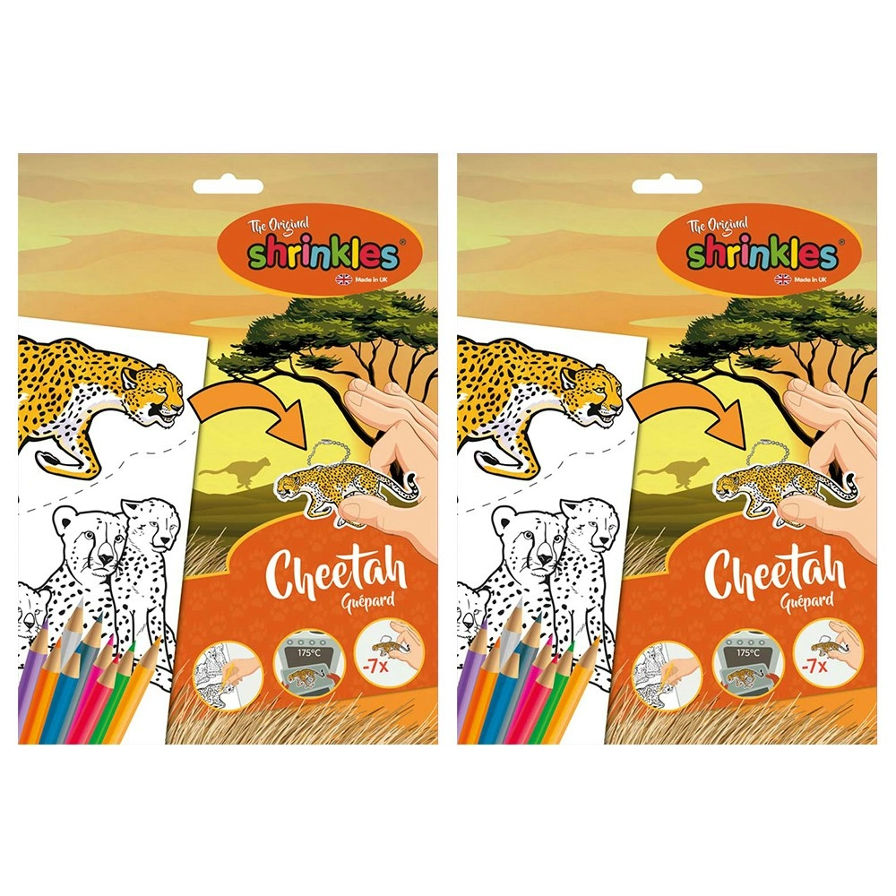 2x Shrinkles Cheetah Slim Pack 30cm Fun Creative Educational Crafts Kids/Child