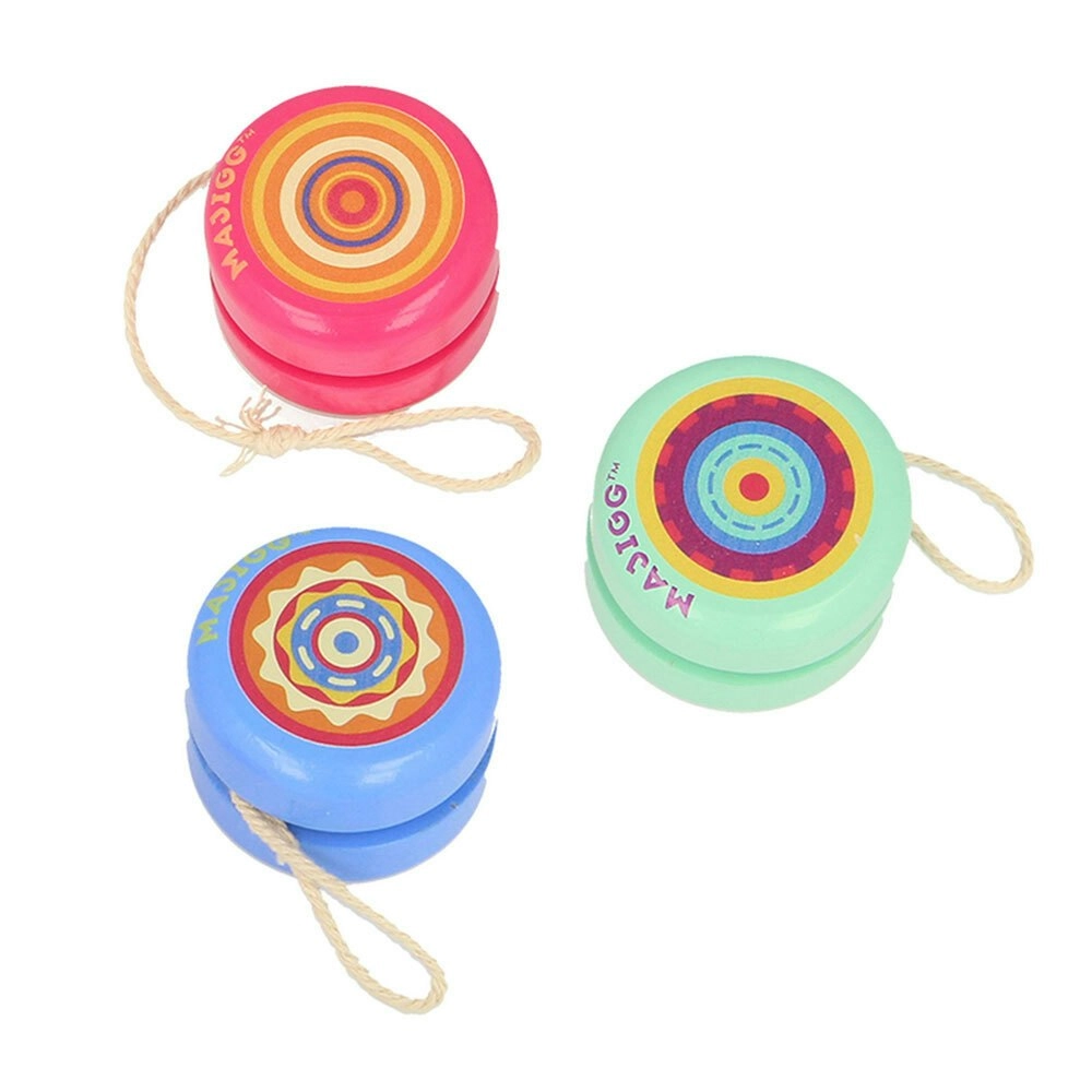 3x Majigg Wooden Classic Retro Yo-Yo 6cm Fun Outdoor Toy Kids/Children 3y+ Asst