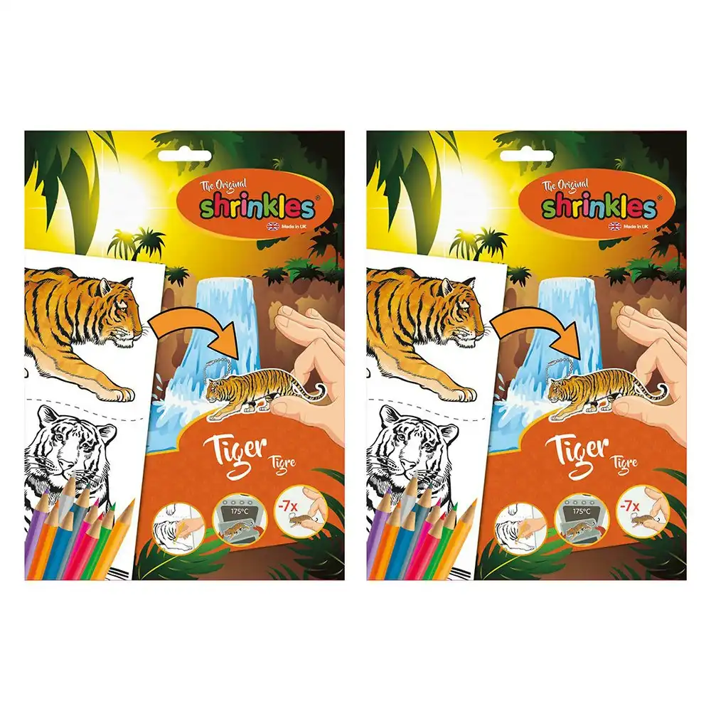 2x Shrinkles 30cm Tiger Slim Pack Art/Craft Learning Kids/Child 4y+ Activity Toy