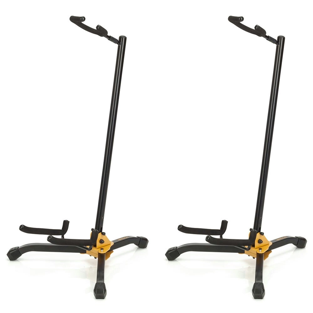 2x Hercules Shoksafe Electric/Bass/Acoustic Guitar Stand/Holder Folding Rack BLK