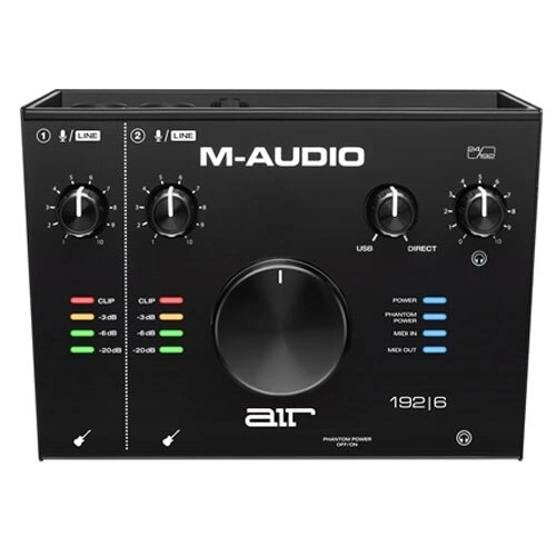 M-Audio Air 192/6 USB 2x2 Audio Interface Recording/Monitoring w/ MIDI Black