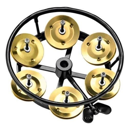 Meinl Percussion Hihat Tambourine Brass Jingles Black HC Musical Instrument