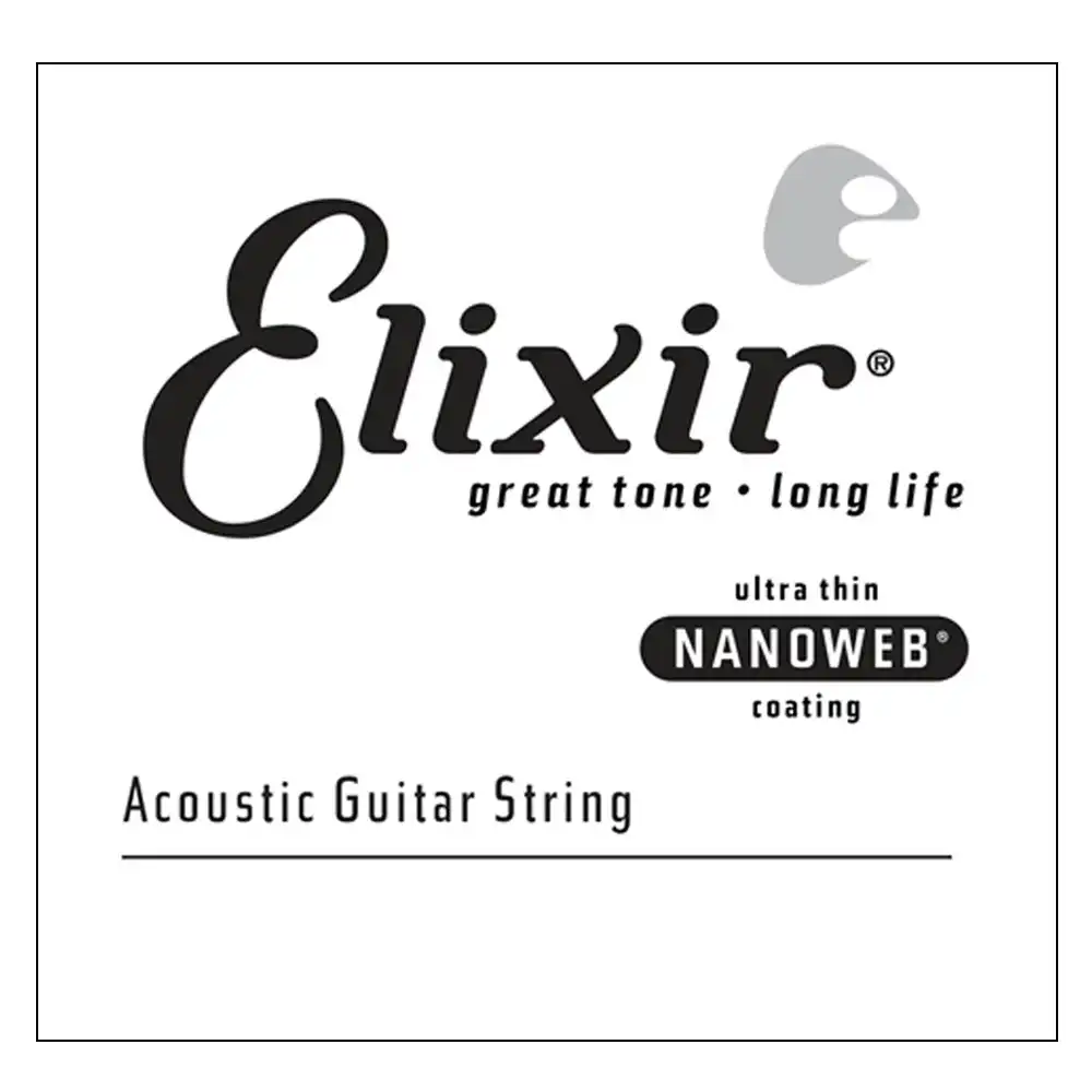 Elixir #15135 Acoustic Nanoweb Guitar Music 0.035 Single String 80/20 Bronze