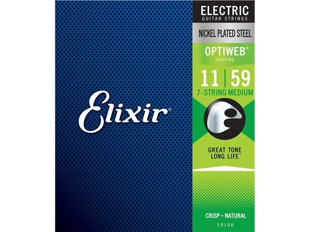 Elixir #19106 Electric Guitar 7 Strings Optiweb Nickel Plated Steel 11-59 Medium