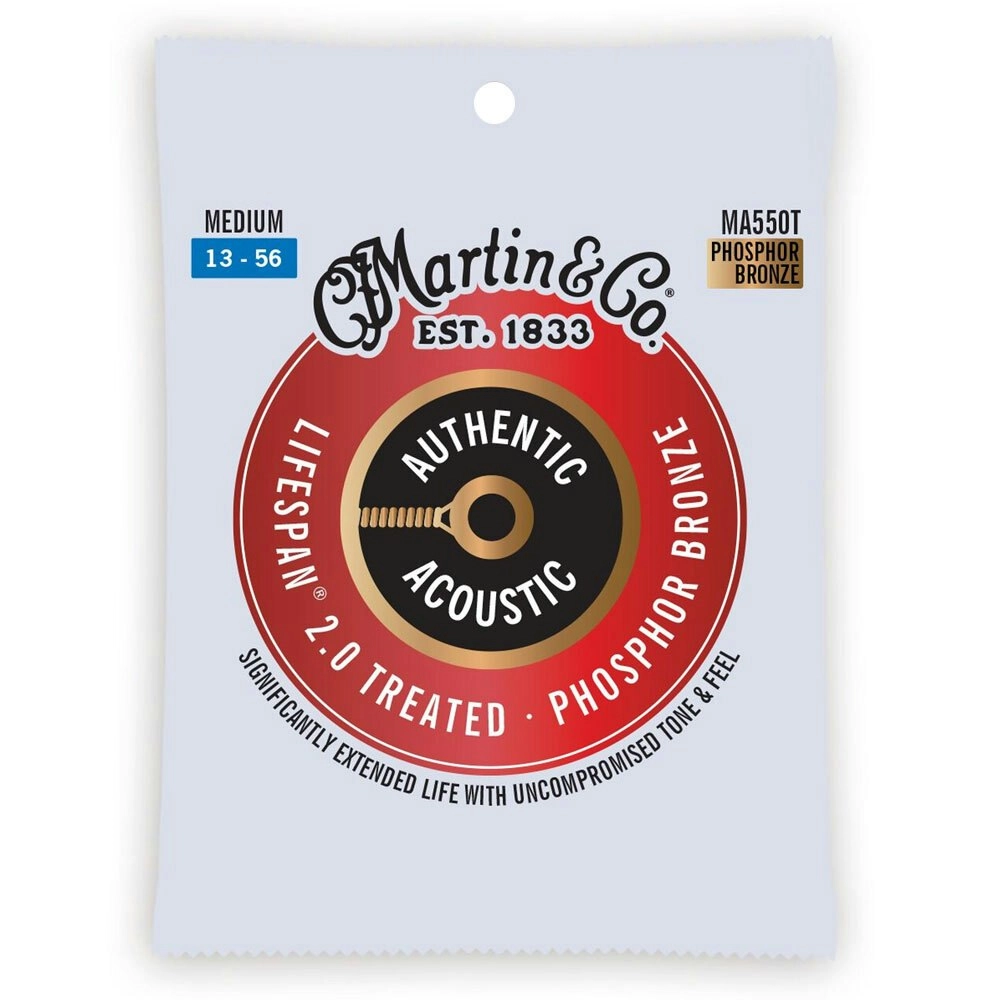 Martin Guitar Authentic Treated String 92/8 Phosphor Bronze MA550T Medium Gauge