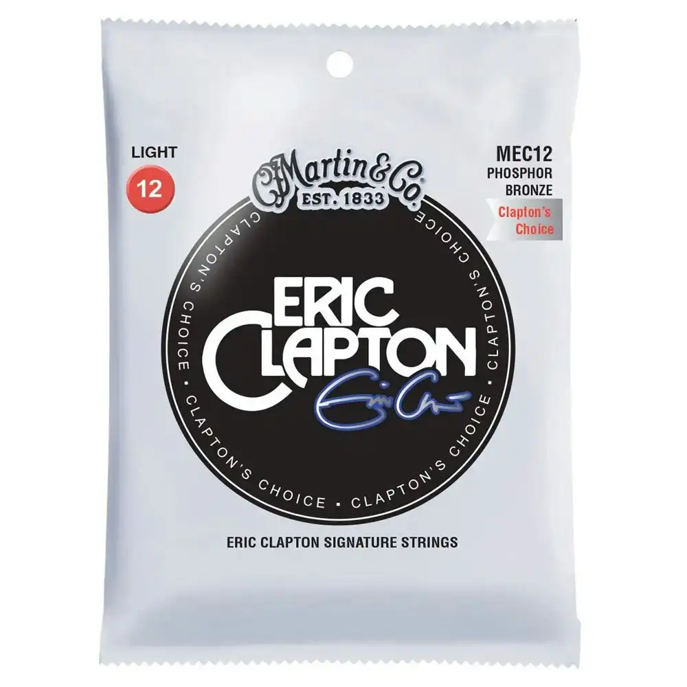 Martin Guitar Clapton's Choice Strings 92/8 Phosphor Bronze MEC12 Light Gauge