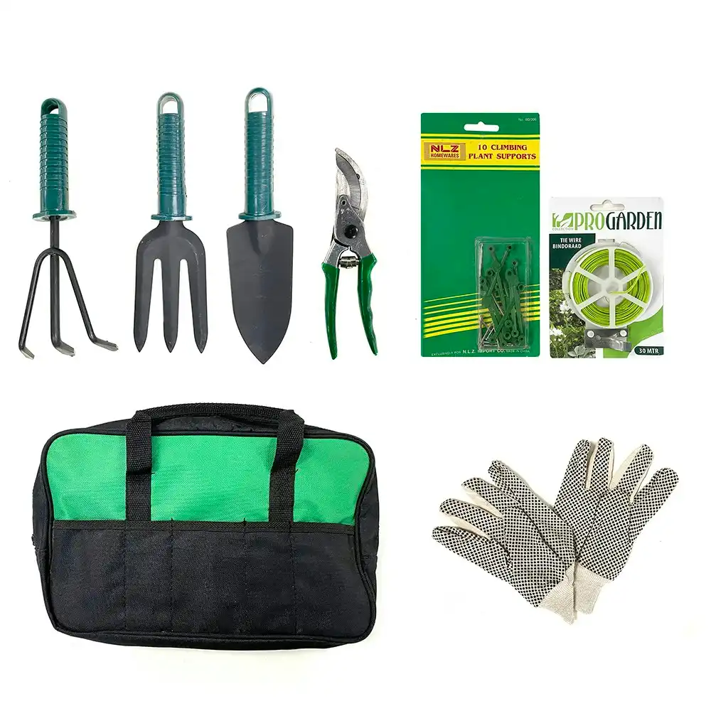 Gardening Tools Set/Pruning Shears/Gloves/Fork/Trowel/Garden Tie Wire Assorted