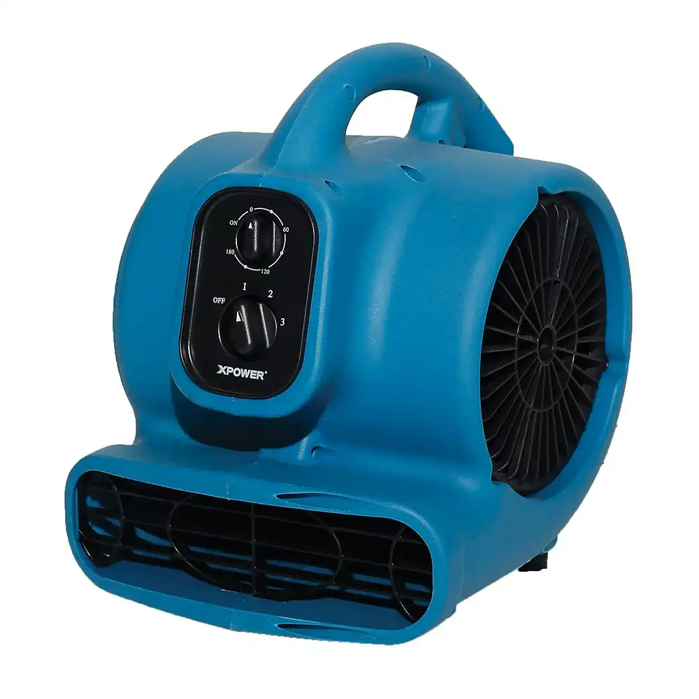 XPower P-230AT Huge Dryer 175W Tiltable 0-90° Mini Air Mover w/Kickstand Blue